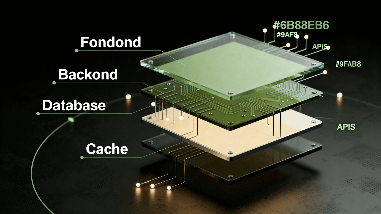 http://Diagramm%20einer%20Softwarearchitektur%20mit%20den%20Schichten%20Fond,%20Backond,%20Datenbank%20und%20Cache,%20die%20durch%20grüne%20Linien%20verbunden%20sind.%20Die%20Darstellung%20hebt%20die%20APIs%20hervor%20und%20zeigt%20komplexe%20Schaltkreise%20auf%20einer%20dunklen%20Oberfläche.